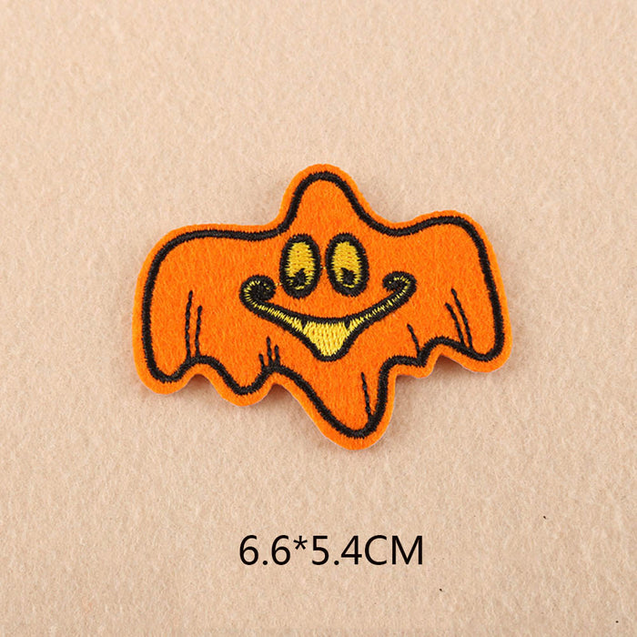 Halloween 'Orange Ghost' Embroidered Patch
