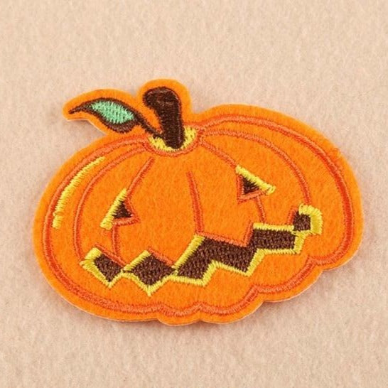 Halloween 'Scared Pumpkin' Embroidered Patch