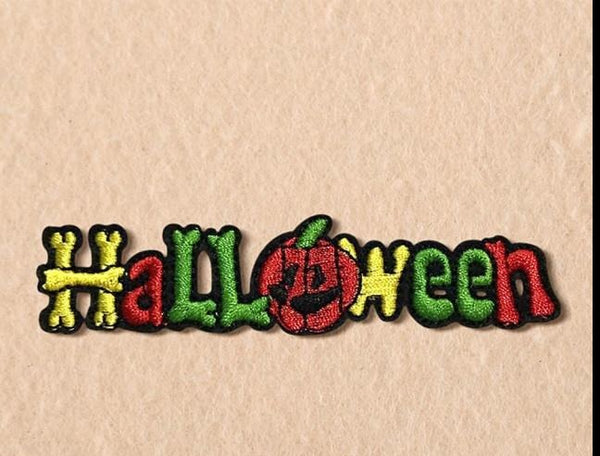 Halloween 'Colored Bone Font' Embroidered Patch