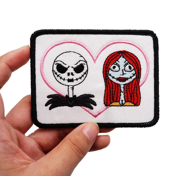 The Nightmare Before Christmas 'Jack & Sally | Heart' Embroidered Patch