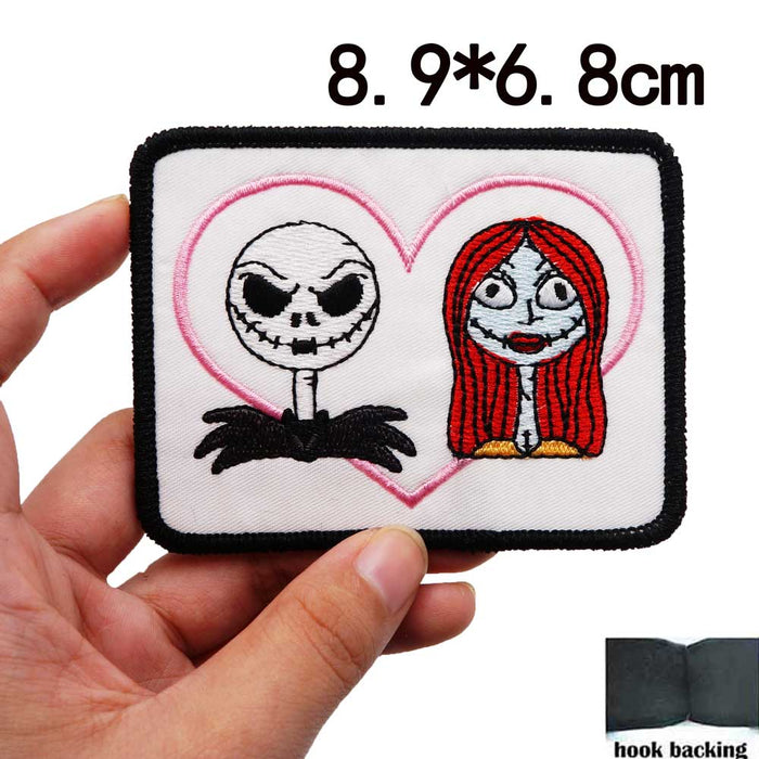 The Nightmare Before Christmas 'Jack & Sally | Heart' Embroidered Velcro Patch