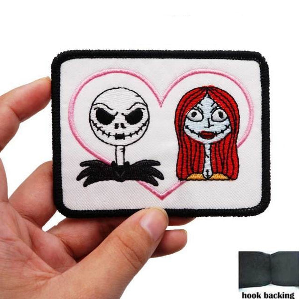 The Nightmare Before Christmas 'Jack & Sally | Heart' Embroidered Velcro Patch