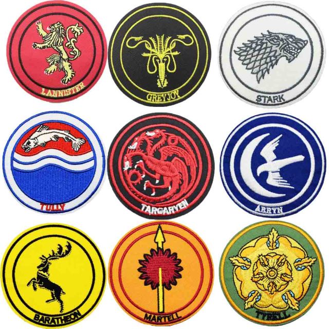 Game of Thrones Logos Embroidered Patch Set