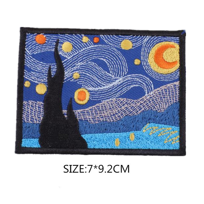 Painting 'Starry Night' Embroidered Patch