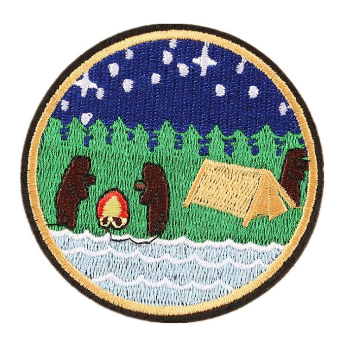 Painting 'Bear | Camping' Embroidered Patch