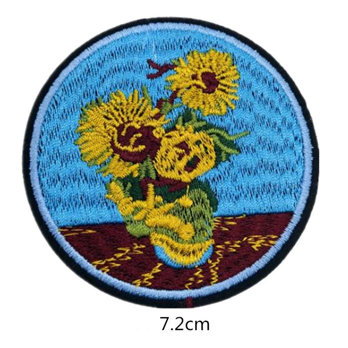 Painting 'Sunflowers | Pot' Embroidered Patch