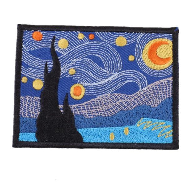 Painting 'Starry Night' Embroidered Patch
