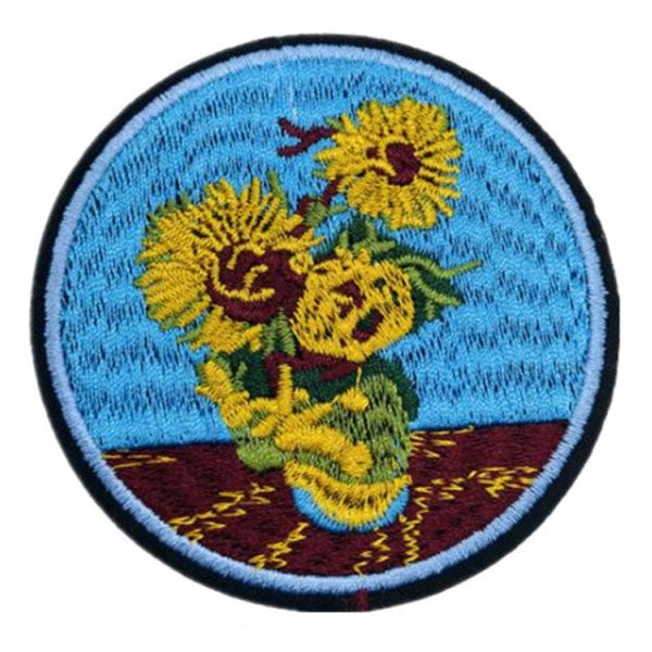 Painting 'Sunflowers | Pot' Embroidered Patch