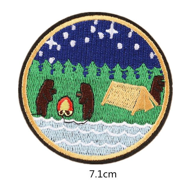 Painting 'Bear | Camping' Embroidered Patch