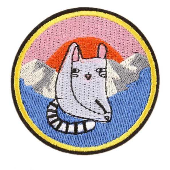 Painting 'Cat Stretching' Embroidered Patch