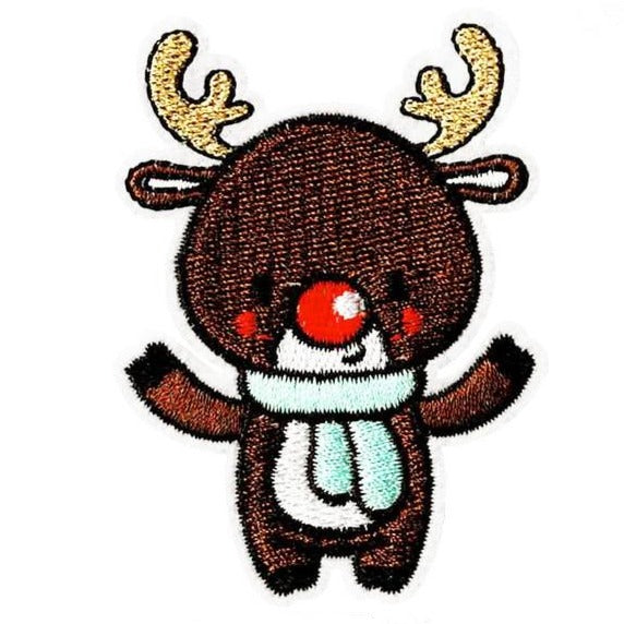 Christmas 'Reindeer | Red Nose' Embroidered Patch