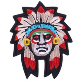 Indian 'Warrior | Face' Embroidered Patch