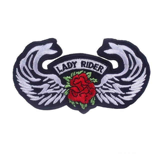 Motorcycle 'Lady Rider' Embroidered Patch