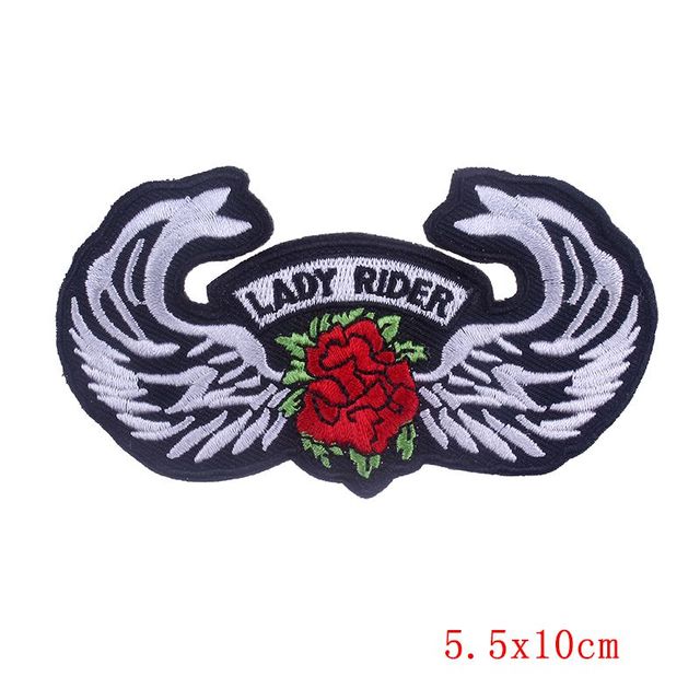 Motorcycle 'Lady Rider' Embroidered Patch