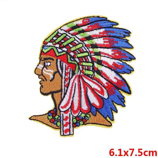 Indian 'Native American Warrior' Embroidered Patch