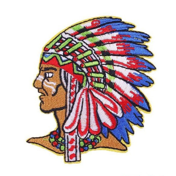 Indian 'Native American Warrior' Embroidered Patch