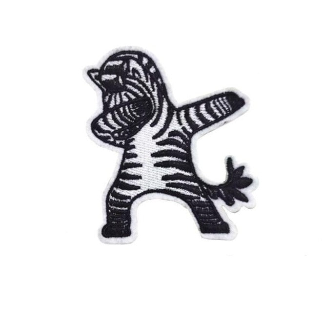 Cute Animal 'Zebra Dabbing' Embroidered Patch