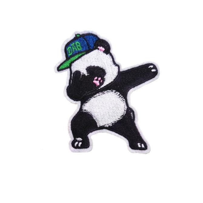Cute Animal 'Panda Bear Dabbing' Embroidered Patch