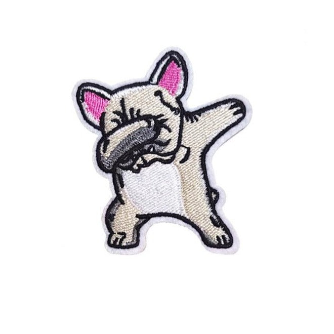 Cute Animal 'Bulldog Dabbing | 1.0' Embroidered Patch