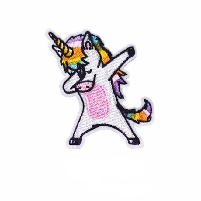 Cute Animal 'Unicorn Dabbing' Embroidered Patch