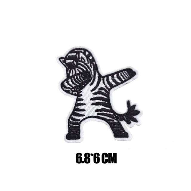 Cute Animal 'Zebra Dabbing' Embroidered Patch