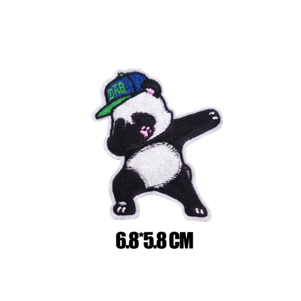 Cute Animal 'Panda Bear Dabbing' Embroidered Patch