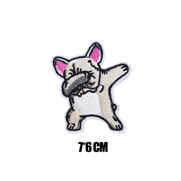 Cute Animal 'Bulldog Dabbing | 1.0' Embroidered Patch