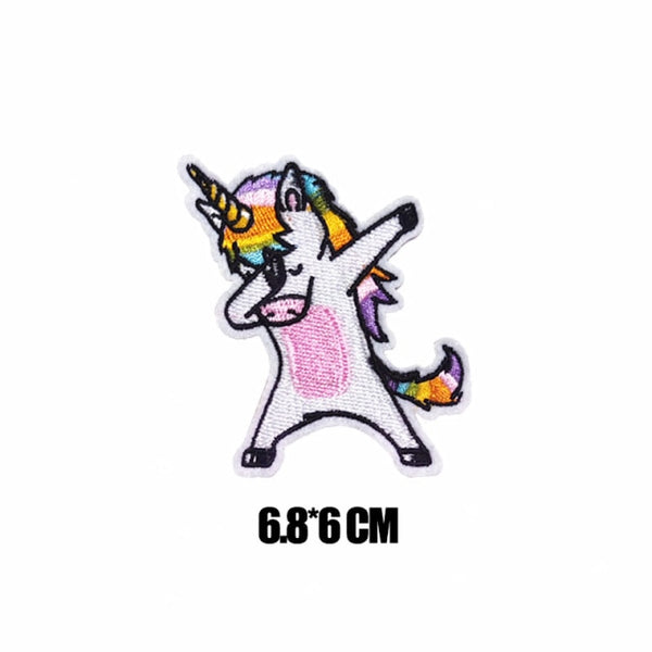 Cute Animal 'Unicorn Dabbing' Embroidered Patch