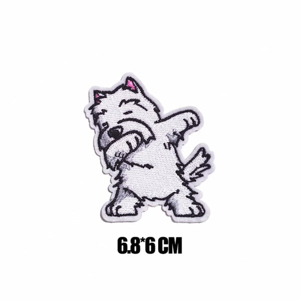 Cute Animal 'Westie Dabbing' Embroidered Patch