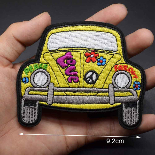 'Volkswagen Beetle | Peace-Love-Far Out' Embroidered Patch