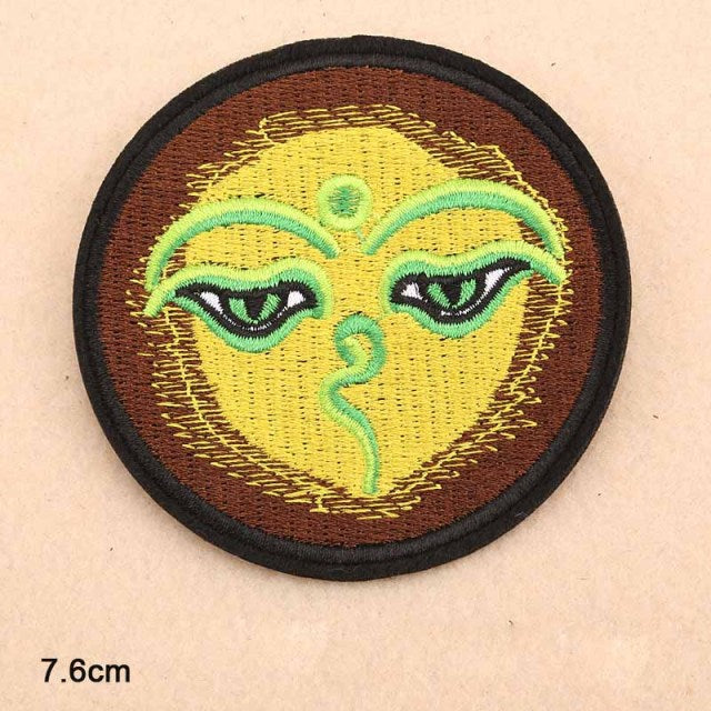 'Buddha Eyes | Urna' Embroidered Patch