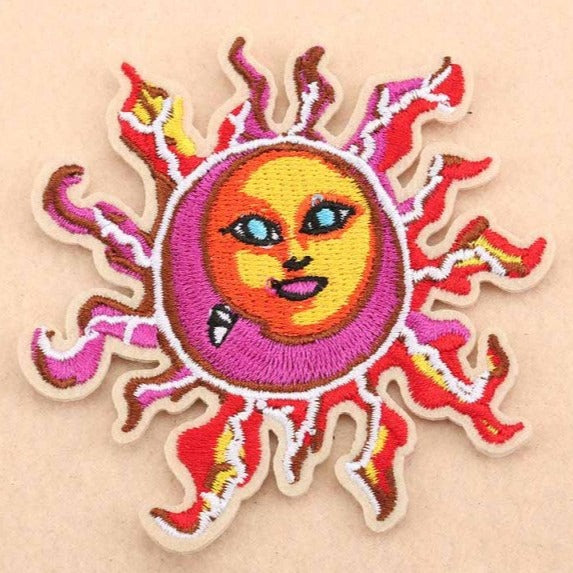 Art 'Sun and Moon | Colorful' Embroidered Patch