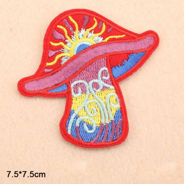 'Red Mushroom | Weed Trance' Embroidered Patch
