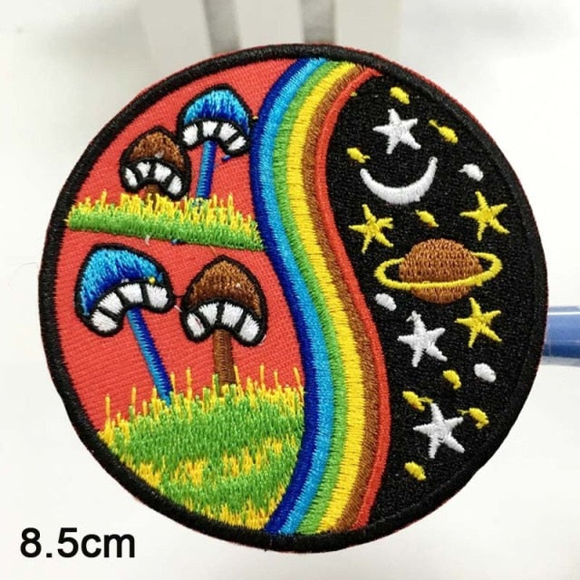 Space 'Mushrooms | Planet, Moon and Stars' Embroidered Patch
