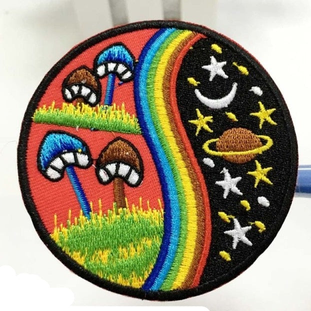 Space 'Mushrooms | Planet, Moon and Stars' Embroidered Patch