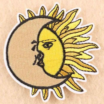 Art 'Half Moon and Half Sun' Embroidered Patch