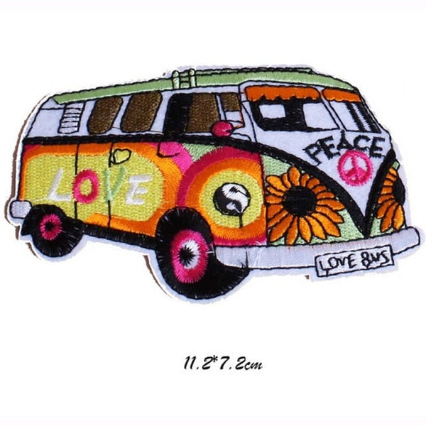 Bus 'Love and Peace | Sunflower' Embroidered Patch