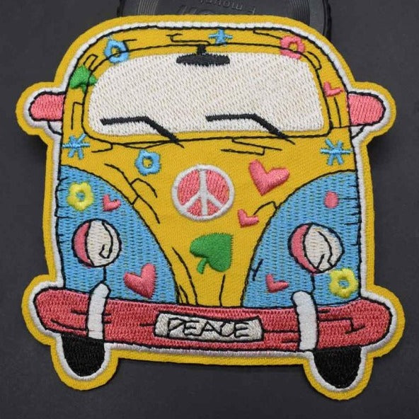 'Van Peace Hippie | Colorful' Embroidered Patch