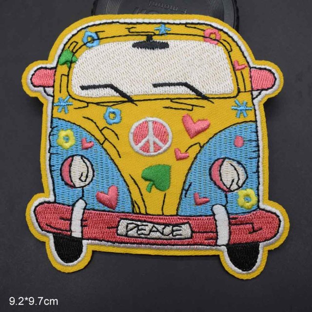 'Van Peace Hippie | Colorful' Embroidered Patch