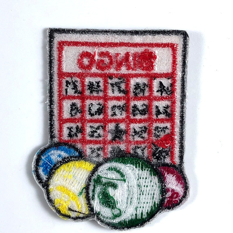 Cool Game 'Bingo Card x Snooker Balls' Embroidered Patch