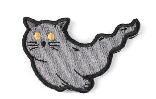 Cute Ghost Cat | 7.0 Embroidered Velcro Patch
