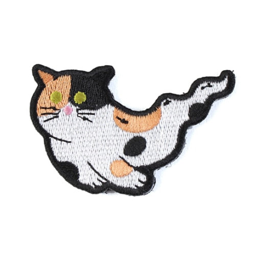Cute Ghost Cat | 2.0 Embroidered Velcro Patch