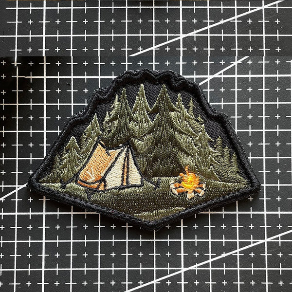 Travel 'Camping | Bonfire' Embroidered Velcro Patch