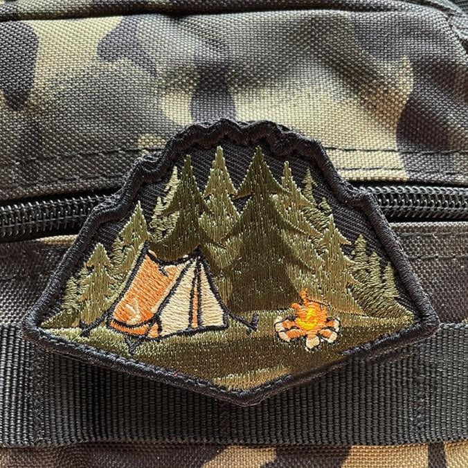 Travel 'Camping | Bonfire' Embroidered Velcro Patch