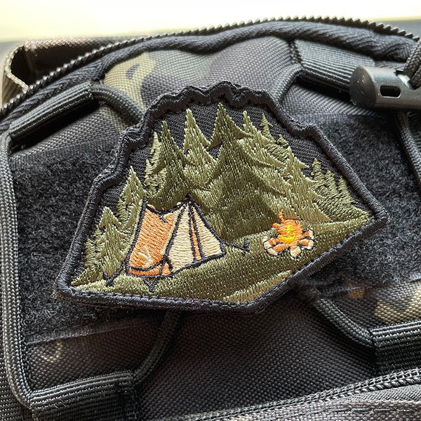 Travel 'Camping | Bonfire' Embroidered Velcro Patch