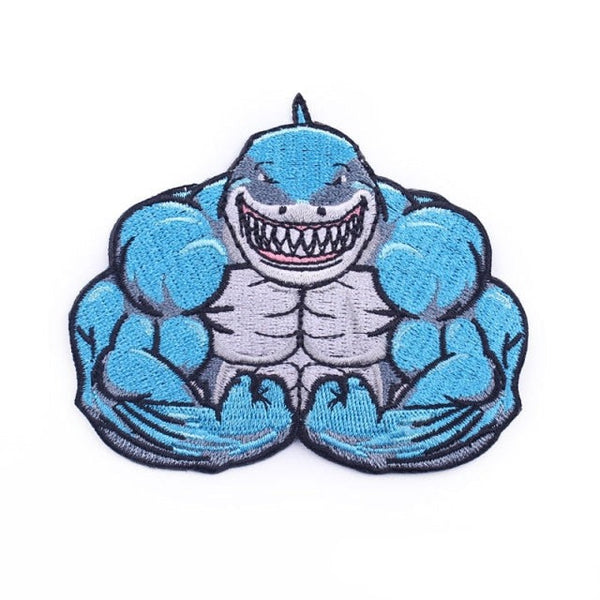 Shark 'Flexing Muscles' Embroidered Patch