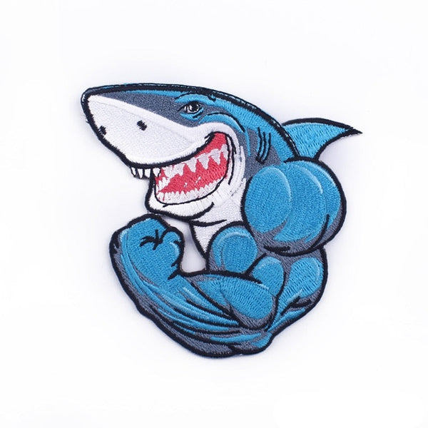 Shark 'Flexing' Embroidered Patch