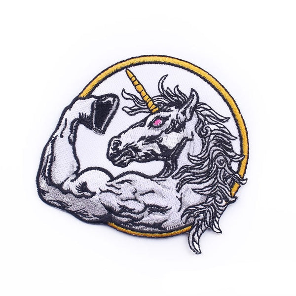 Unicorn 'Flexing' Embroidered Patch