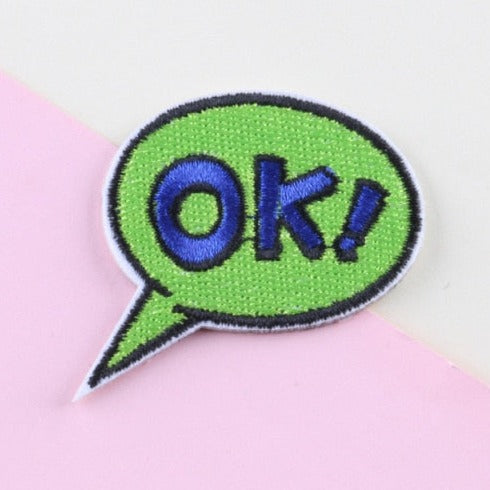 Comic Bubble 'OK!' Embroidered Patch