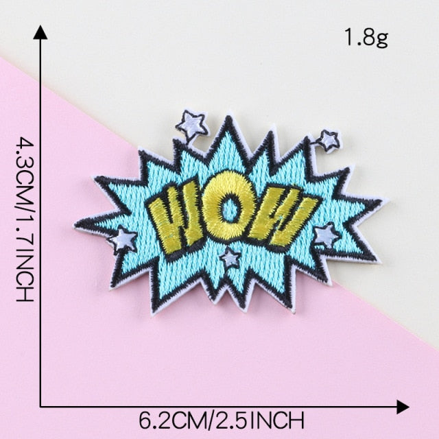Comic Bubble 'Wow' Embroidered Patch